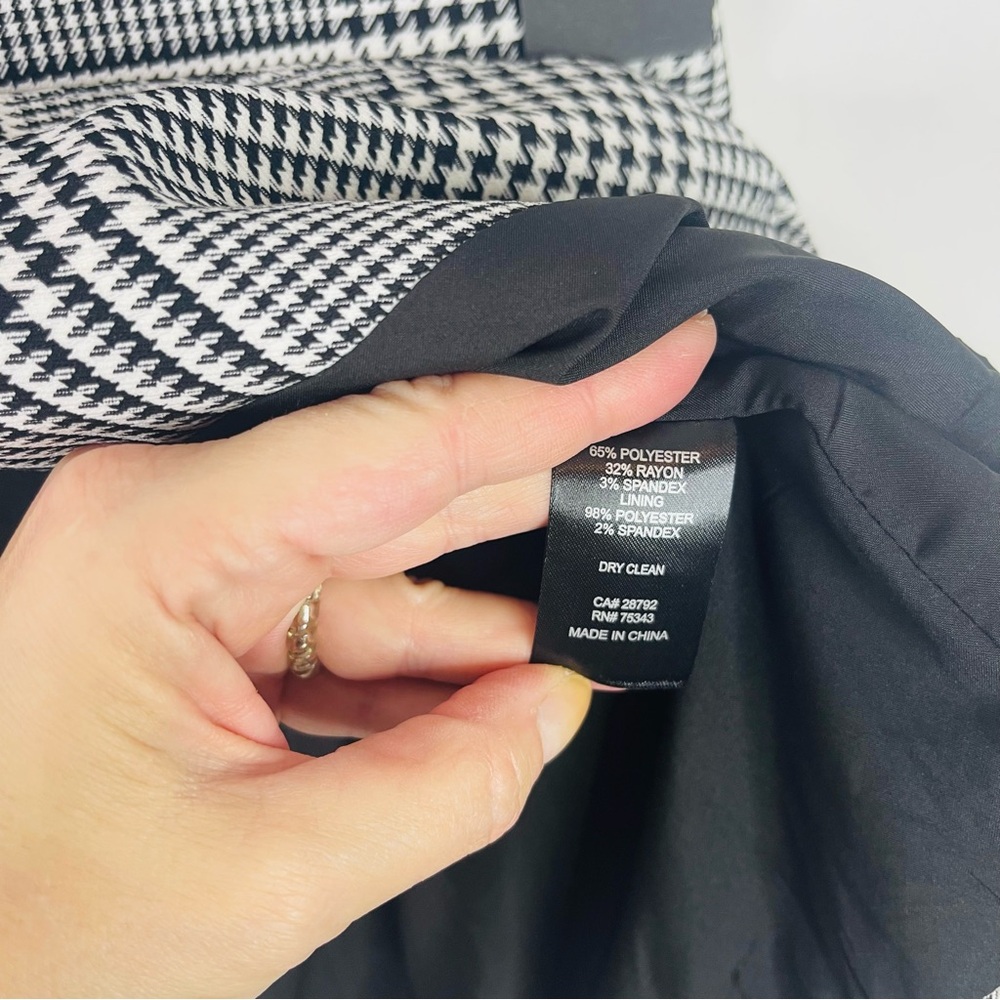 NWT Rachel Zoe black white houndstooth button preppy vest large - Picture 7 of 8